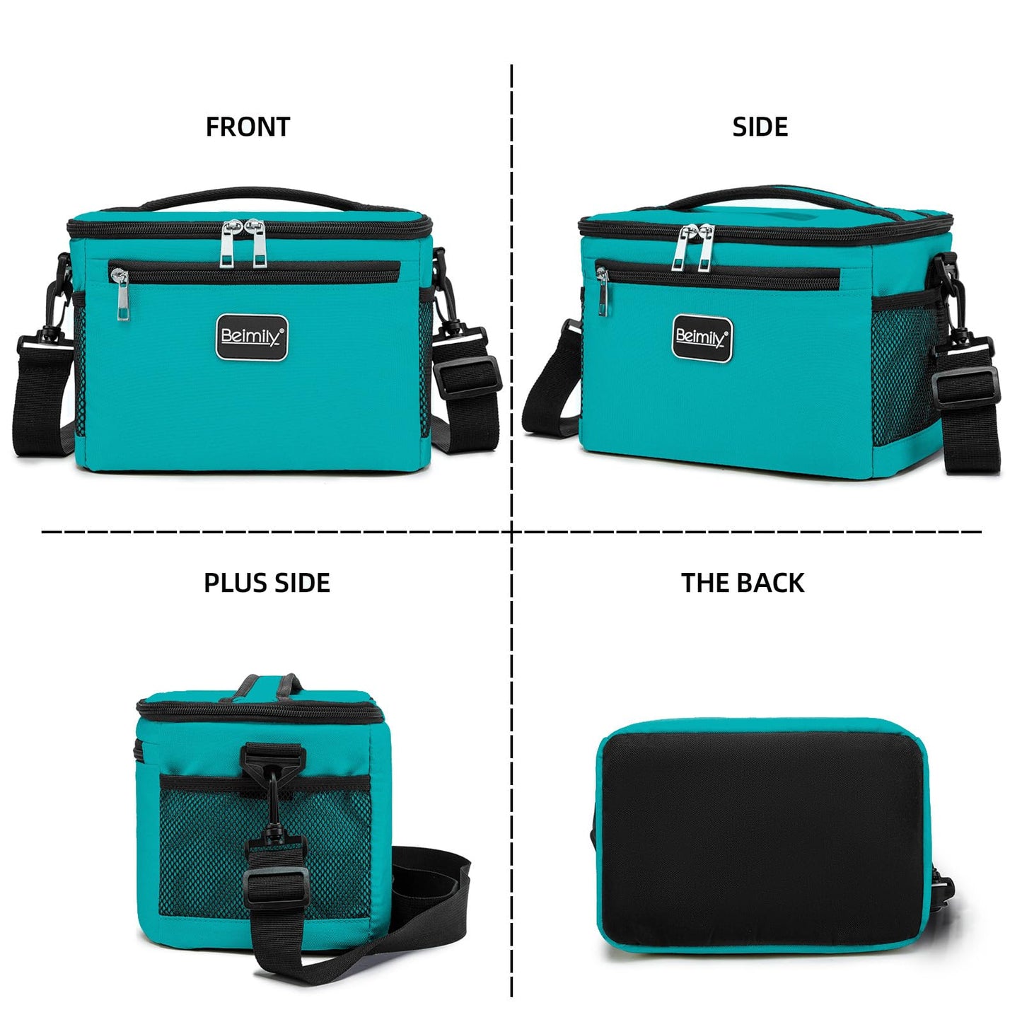 BEIMILY Lunch Box for Men/Women,Small Insulated Lunch Bag,Reusable LunchBox for work Picnic Hiking Beach,Leakproof Soft Cooler Tote Bag Organizer