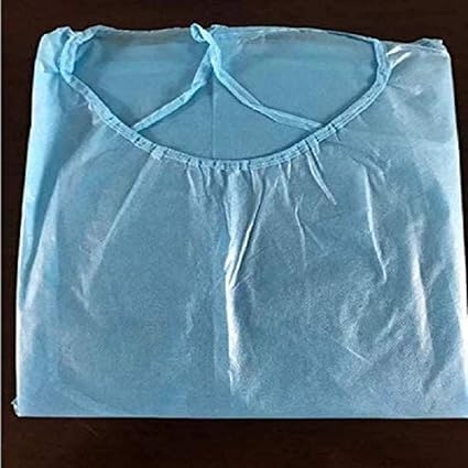100 Pack LEVEL 1 PP Disposable Isolation Gowns with Elastic Cuff, Latex-Free, Non-Woven, Fluid Resistant, Dental, Medical, Hospital, Industries, ONE SIZE FITS ALL (100 PCS=10 Bags)