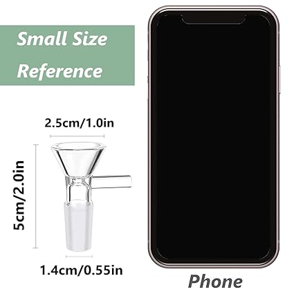 6PCS 14mm Heat-Resistant Borosilicate Glass Funnel, Mini Bowl Piece with Handle for Home Kitchen