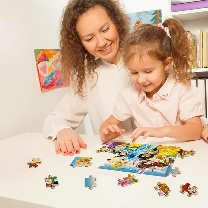 60 Piece Jigsaw Puzzles for Kids Ages 4-8 Educational Learning Toys for Boys & Girls Fun Puzzle Game with Sturdy Tin Box Storage Toddler & Preschool Children’s Activity