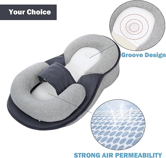 Baby Lounger Pillow for Infant Support Cushion Reflux Breastfeeding Pillow, Bottle Feeding, Tummy Time