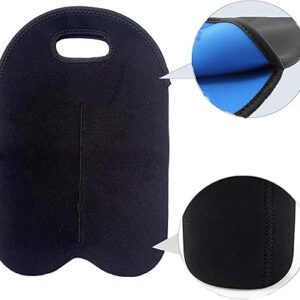 2 Bottle Wine Carrier Tote Bag for 750ML Wine Bottles, Neoprene Wine Bottle Travel Protector Bags, Reusable Insulated Wine Bag Tote Gift Bags for Travel/Restaurant/Party/Beach/Christmas, Black&blue