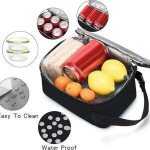 BEIMILY Mini Insulated Lunch Bag for Women Men, Portable Refrigerated Lunch Box,Soft Insulated Tote Cooler Bag for Work Camping Hiking Beach Picnic with Comfort Handle and Removable Hand Strap(Black)
