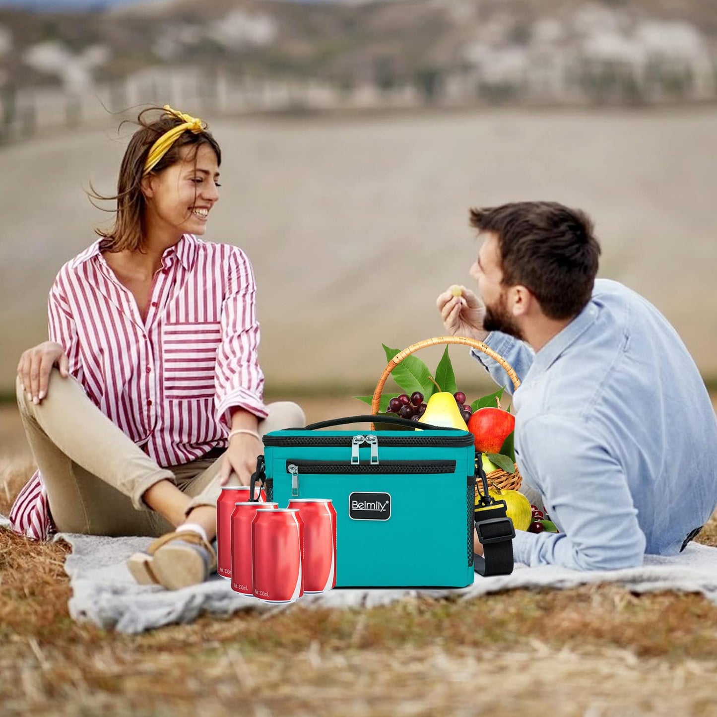 BEIMILY Lunch Box for Men/Women,Small Insulated Lunch Bag,Reusable LunchBox for work Picnic Hiking Beach,Leakproof Soft Cooler Tote Bag Organizer