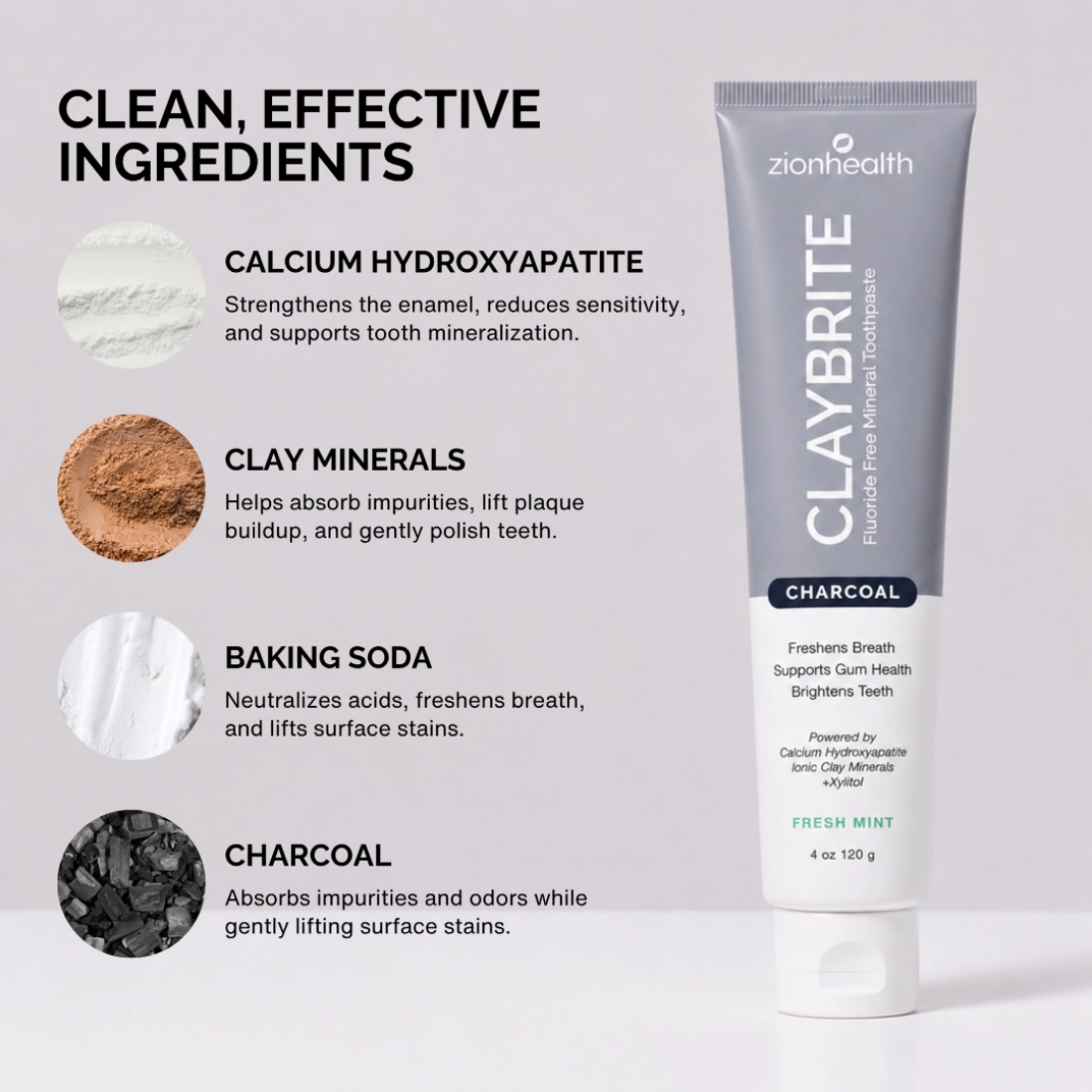 CLAYBRITE™ Toothpaste Activated Charcoal